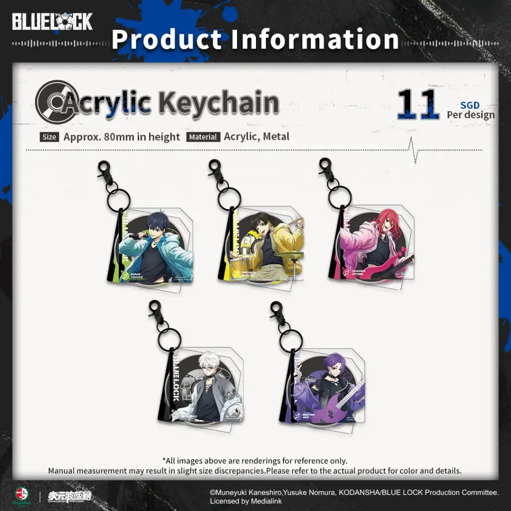 Blue Lock  Absolute Soundwave Acrylic Keychain - Reo Mikage