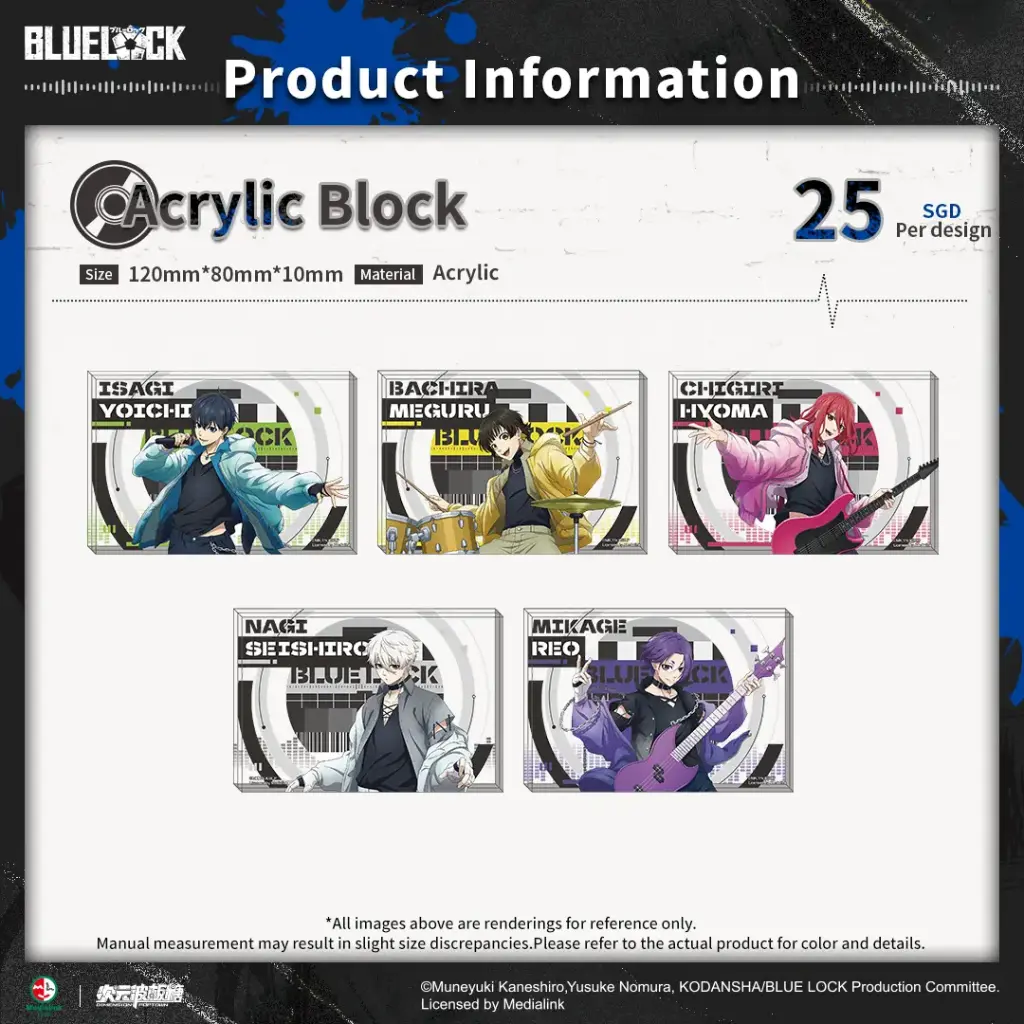 Blue Lock  Absolute Soundwave Acrylic Block - Meguru Bachira