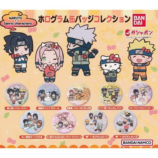 [0772972] NARUTO x Sanrio Characters Hologram Can Badge Collection